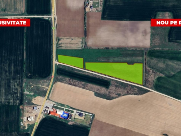 Mihăilești 3,8 ha intravilan | 26 €/mp | DN6, 3 fronturi stradale